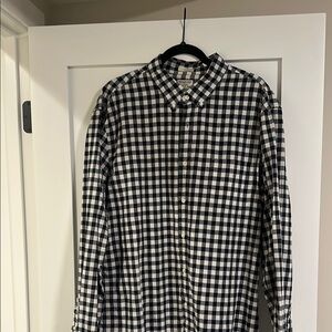 J. Crew Men's Blue and White Checkered Shirt